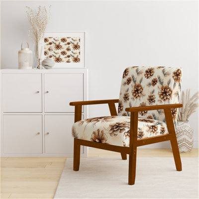 Rustic Lodge Accent Chair - Rustic Pinecone Light Brown Arm Chair