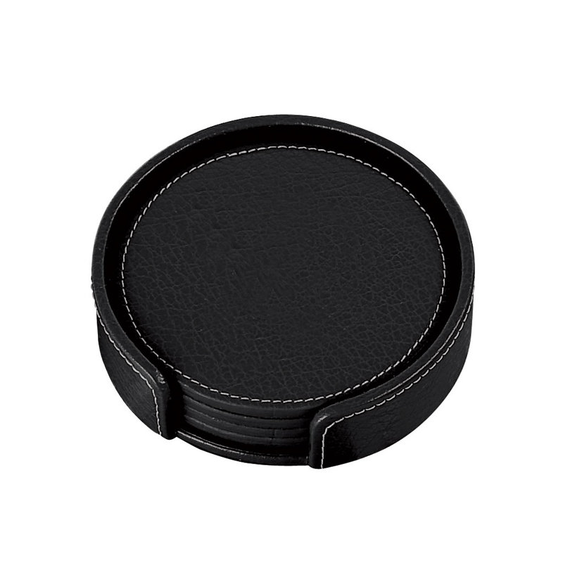 Ensemble de sous-verres avec porte-verres, Noir