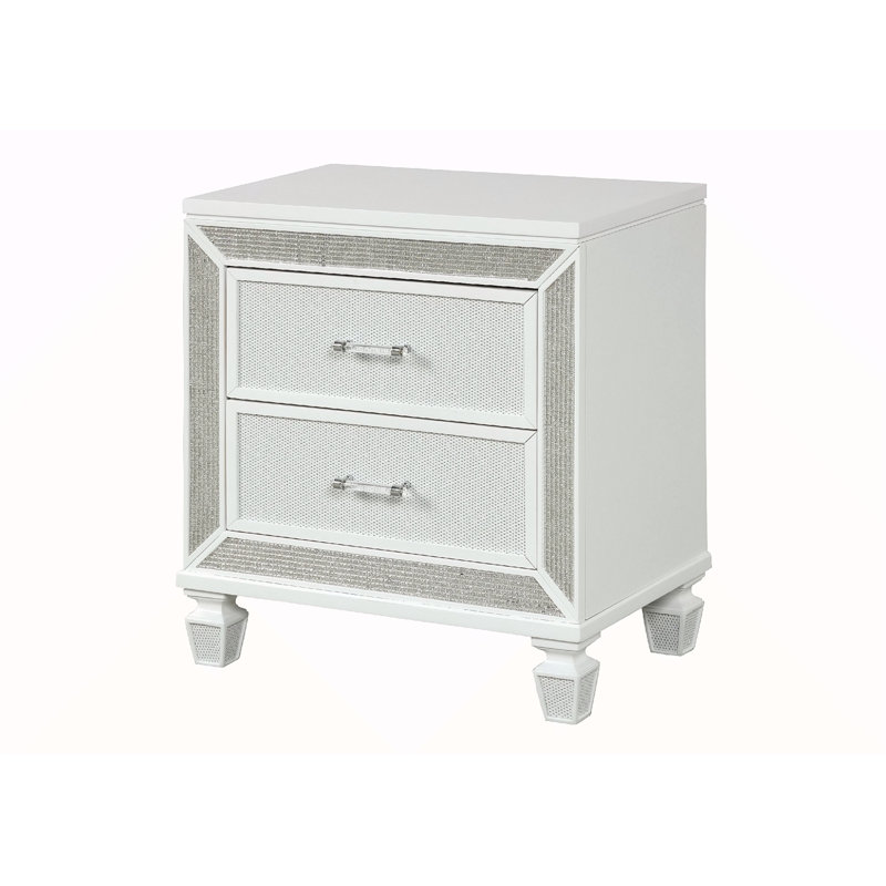 Table de chevet 2 tiroirs Crystal
