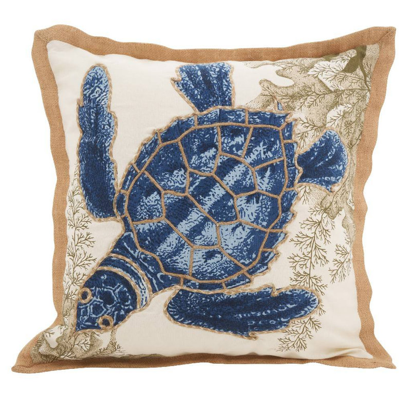 Sea Creatures Cotton Throw Pillow