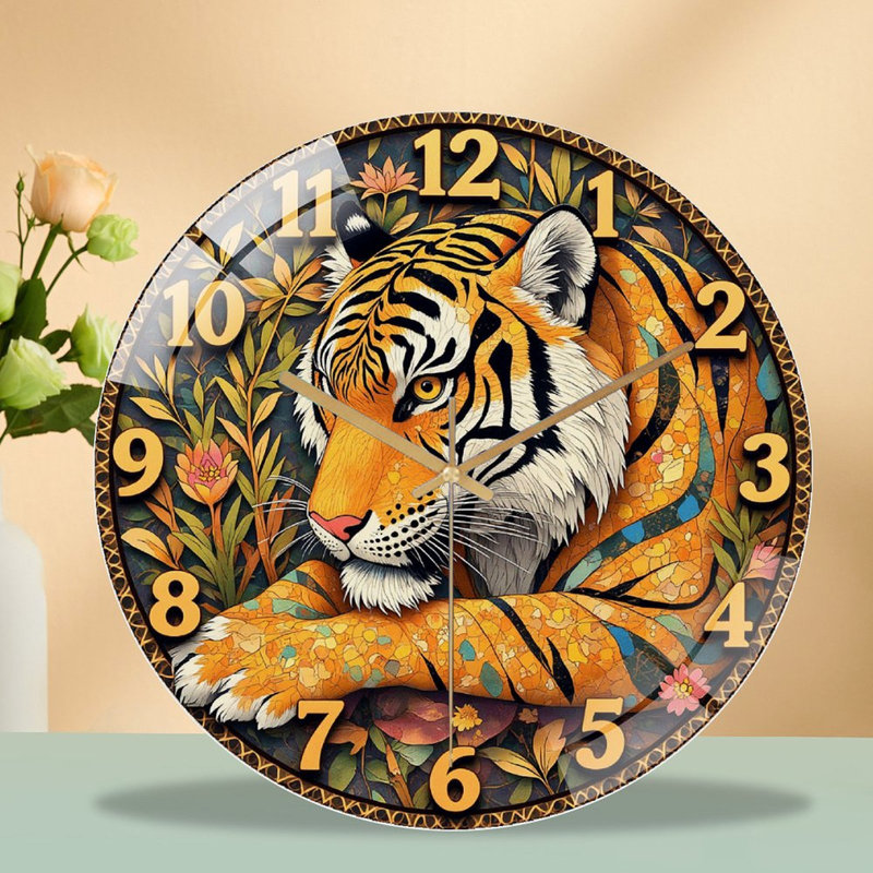 Horloge murale tigre 12 po