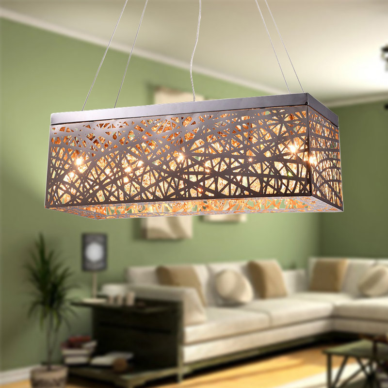 Lustre rectangulaire à 8 lumières Makaila