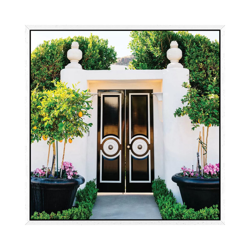 Palm Springs Door 1 Piece Wall Art on Canvas, 45.72cm H x 45.72cm W x 3.81cm D, White Framed