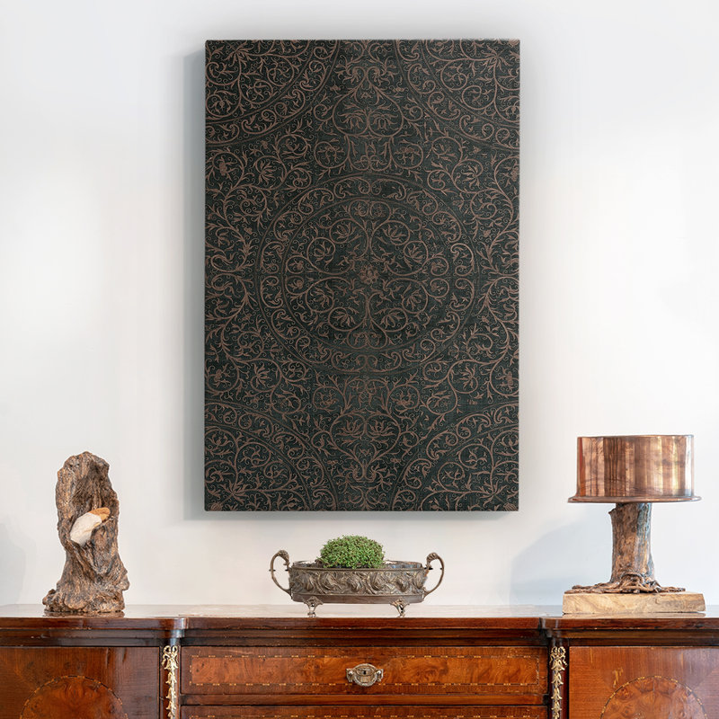 Abstrait rétro - reproduction sur toile tendue, H 49 po x l 33 po