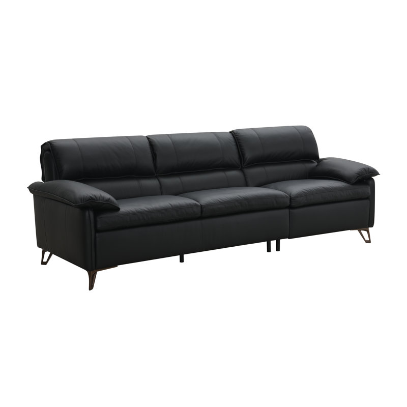 Eilene Black Top Grain Leather Sofa