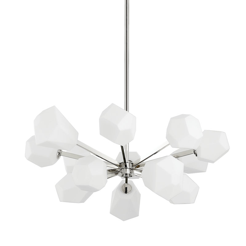 TRING 13 LIGHT CHANDELIER, Polished Nickel