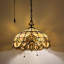 Luminaire suspendu de style baroque en verre coloré doré de 16 po x P 16 po H 75 po Estado Tiffany
