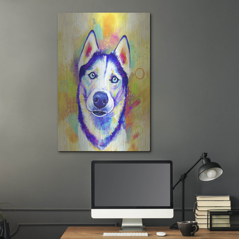 «Pop Art Siberian Husky» par les affiliés Furbaby, H 36 po x l 24 po