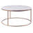 Carbone Modern Round Coffee Table with Faux Marble Top & Brass Metal Base – Elegant Living Room Accent