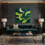 Abstrait paysage 50, art mural sur toile verte-2124396430