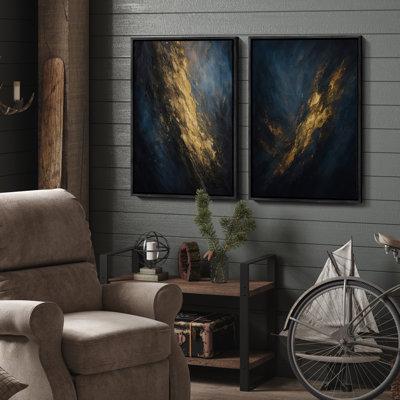 Art mural encadré, rétro, antique, classique pour chambre à coucher - 24 po x 36 po x 2 panneaux