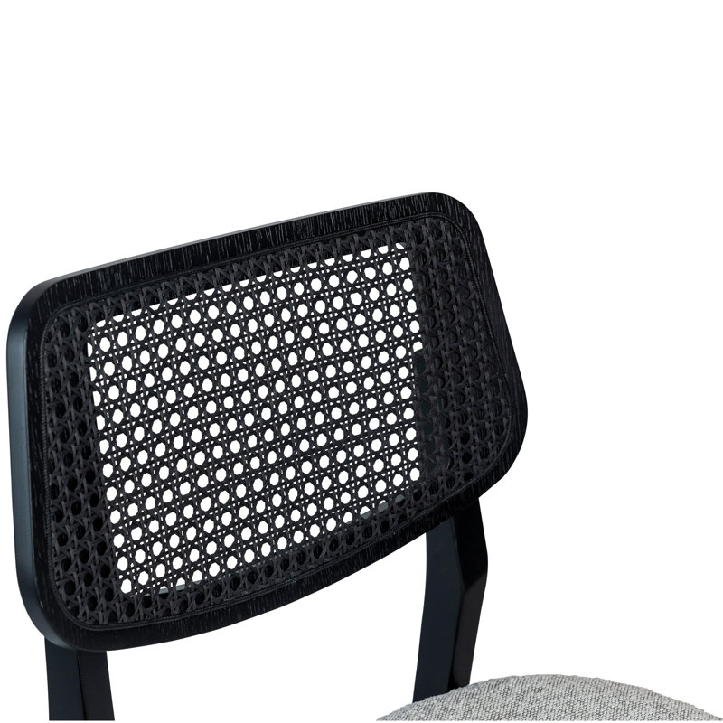 Modern Brazilian Beth Cane Side Chair, Crafted Glaze/Ebano Frame
