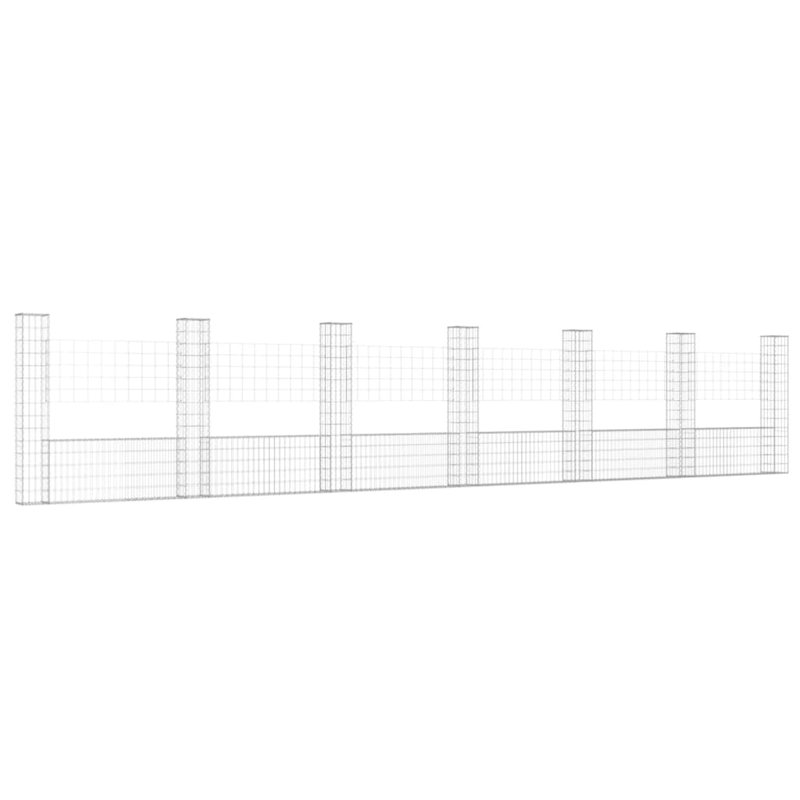 Silver Metal Fence Panel, 59.1" H x 291.3" W x 7.9" D