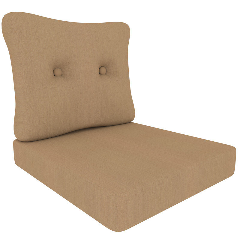 Coussin carré intérieur / extérieur Sunbrella, Beige chiné toile