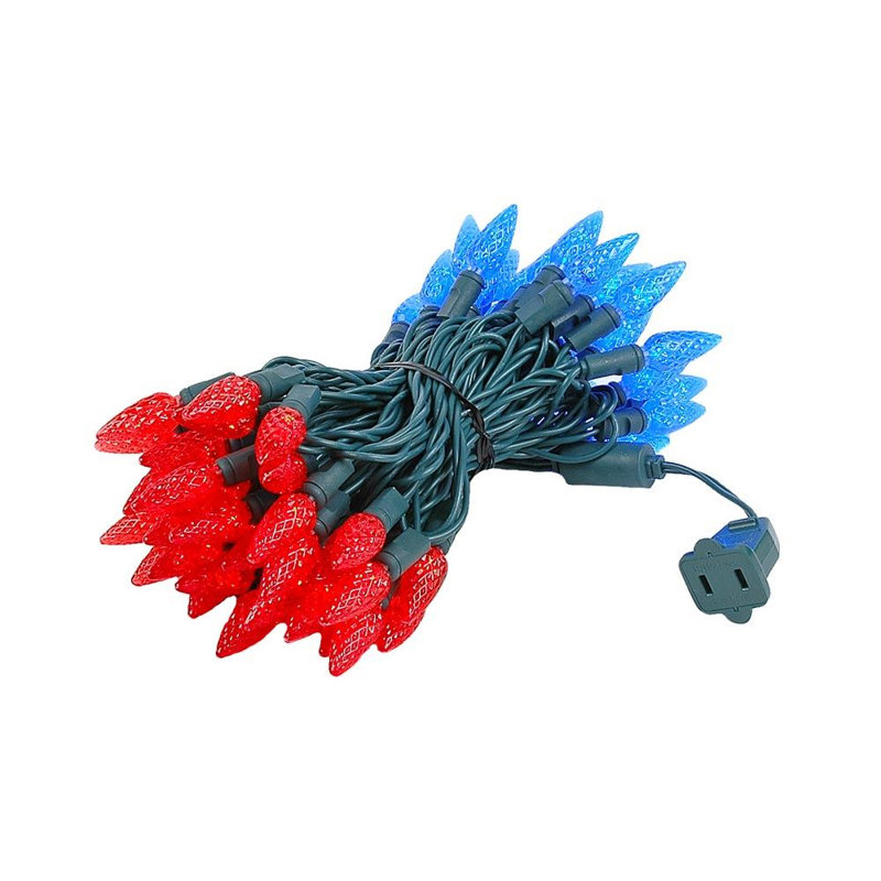 Guirlande lumineuse 70 lumières, Rouge / Bleu