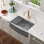 Évier de cuisine de ferme en acier inoxydable plaqué titane L 30 po x l 22 po, évier de cuisine simple en acier inoxydable noir avec accessoires