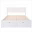 Lit plateforme en pin massif pour chambre principale ou chambre d'amis classique blanc pleine grandeur avec tiroirs de rangement sous le lit