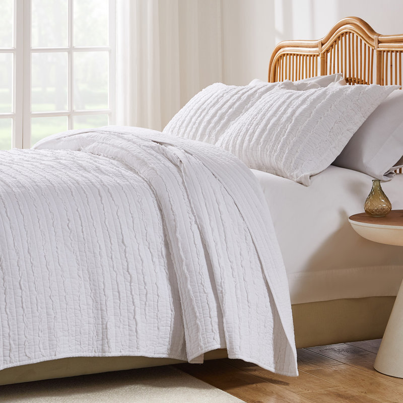 Ensemble de courtepointe à volants 3 pièces 90 x 90 + 20 x 26 Greenland Home Fashions