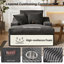  Très grande méridienne intérieure, canapé-lit rembourré 67 po avec porte-gobelets et 3 coussins, canapé-lit à dossier profond en velours côtelé désossé pour le salon, fauteuil de lecture sans assemblage, gris-925709361