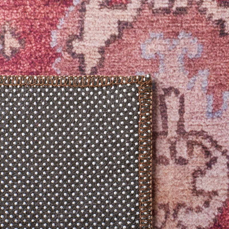 Sonia Oriental Red/Beige Power Loom Area Rug, Runner 2'6" x 12'