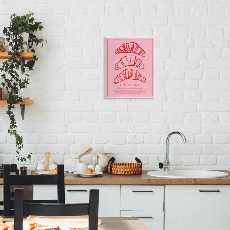 Croissant, petit-déjeuner, plaque murale, design par Jenaya Jackson