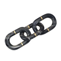 Three Link Decorative Chain Black Marble - Foreside Home & Garden : Target