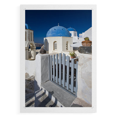 Santorini Sidewalk -Canvas Print Only - NOT FRAMED
