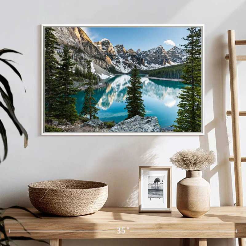 Moraine Lake Reflections, Cadre flottant blanc, 25 po x 17 po