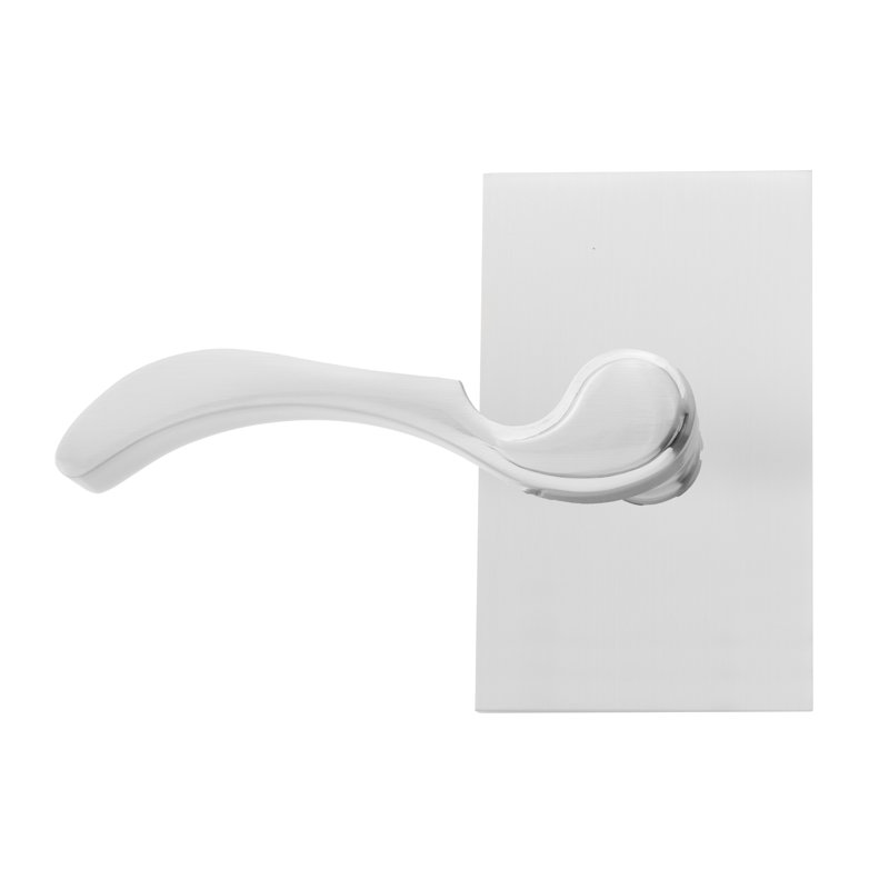 Faux levier Bravura 903-8 sur rosette contemporaine rectangulaire en nickel satiné - droite, Droite, Nickel satiné