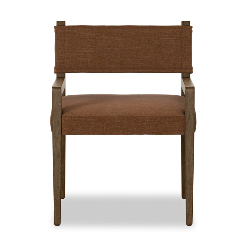 Chaise avec accoudoirs Lorretta, Ambre cendré, Ocre Laughlin