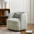 Linen Blend Upholstered Swivel Armchair With Ottoman-1495724040