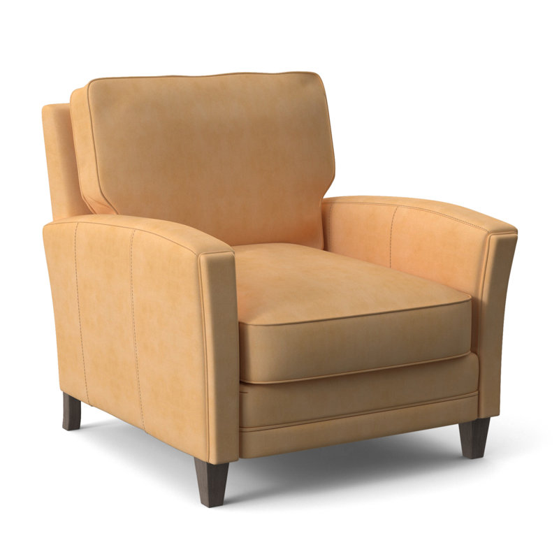 Zion Armchair, Stone, Anilina Cacao Genuine Leather
