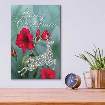 «Botanical Christmas» par Jean Plout, art mural en verre acrylique, 12 po x 16 po