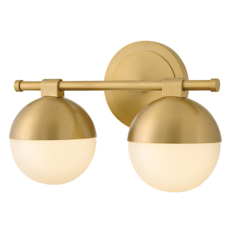 Petit meuble-lavabo Hinkley Bowie, H 9 po x l 14,25 po x P 8,25 po, Deux lumières, Lacquered Brass