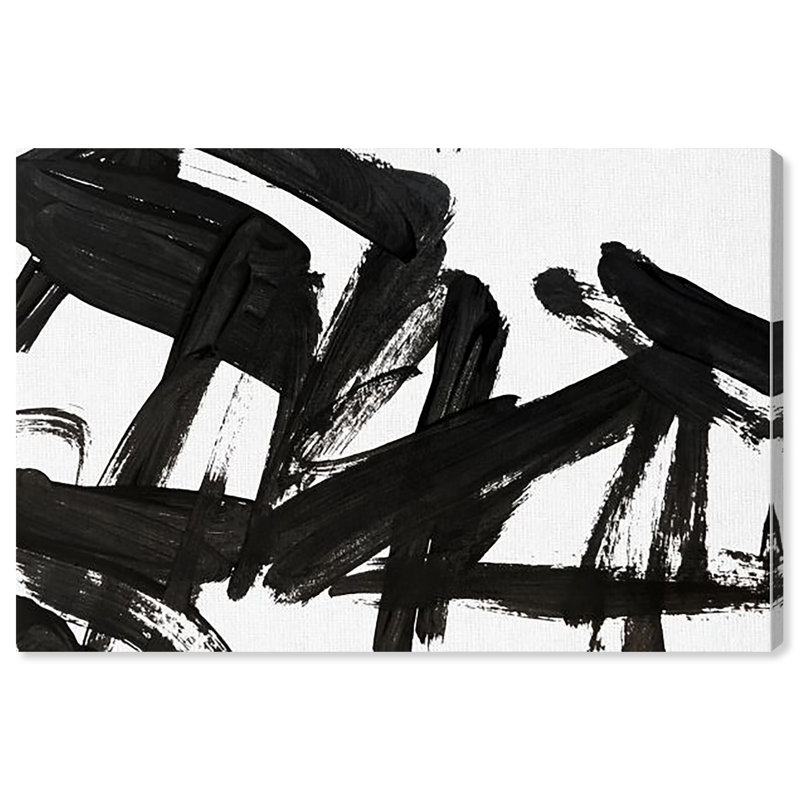 «Abstract Mindful Always Inverse», reproduction d'art moderne et contemporaine sur toile noire, H 16 po x l 24 po x P 0,8 po