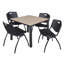 Plateau de table Kee Square, 4 chaises empilables-614626974-614626949-614626952