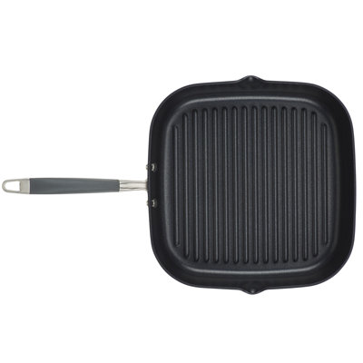 Anolon Advanced Home Hard Anodized Nonstick Deep Square Grill / Griddle Pan With Pour Spouts,11 Inch