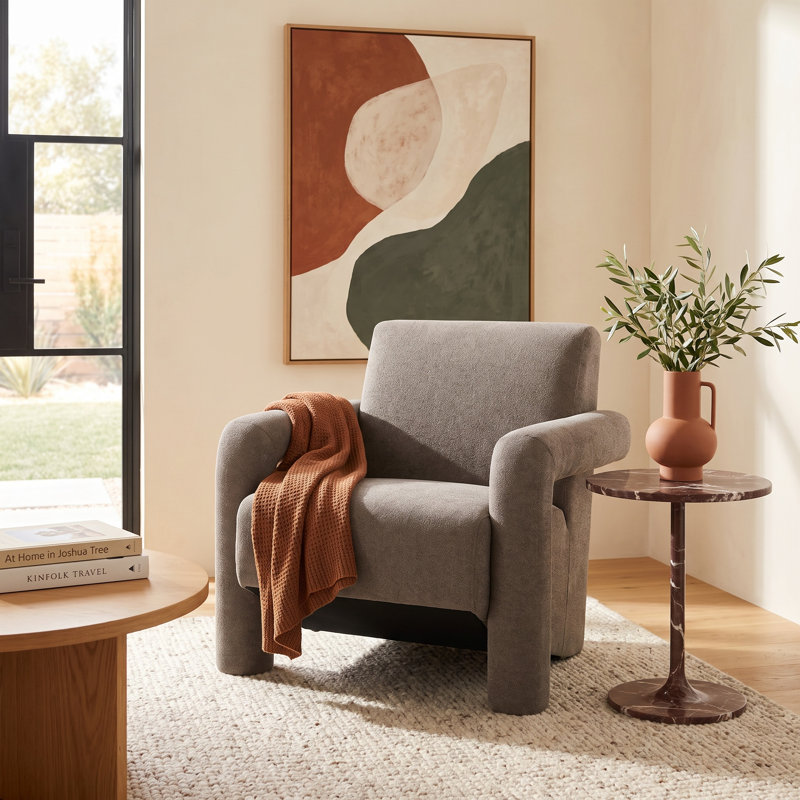 Batula Upholstered Armchair, Dark Brown 100% Polyester