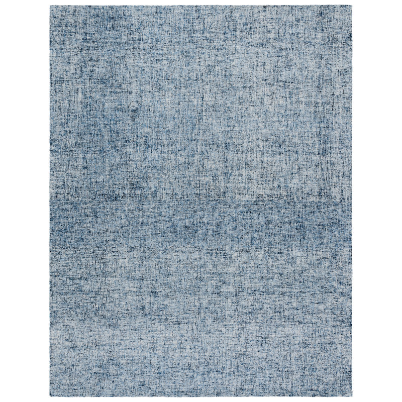 Abstract 175 Hand Tufted Wool; Cotton No Pattern Rug in Blue/Ivory, Rectangle 8' x 10'