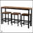 Counter Height Extra Long Dining Table Set With 3 Stools, Durable Steel Frame And MDF Panels For Modern Kitchens And Small Spaces-57020465-57020467