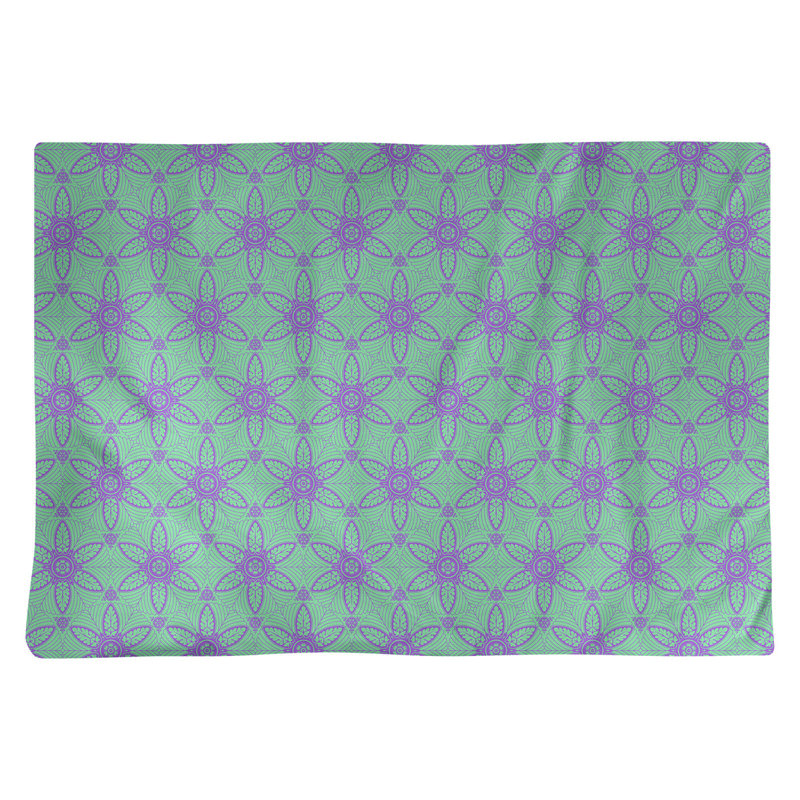 Napperon en coton 18 po classique Circles, Vert / Mauve