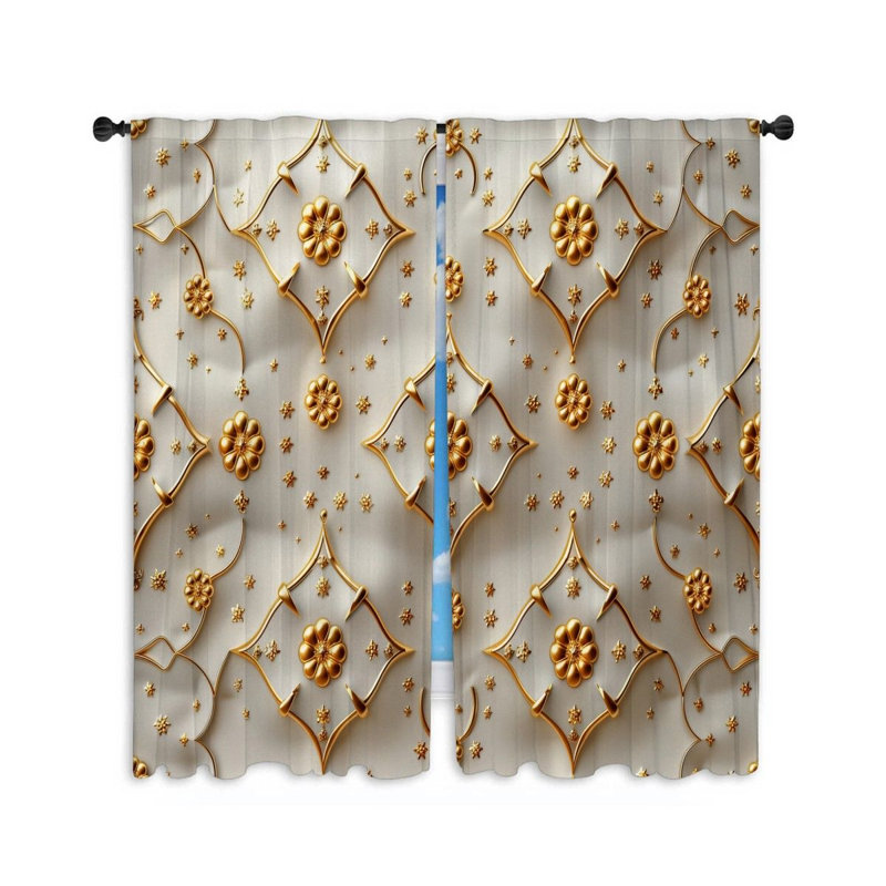 11963_ Rideaux de fenêtre décoratifs à motif décoratif - 2 panneaux, L 20 po x L 54 po