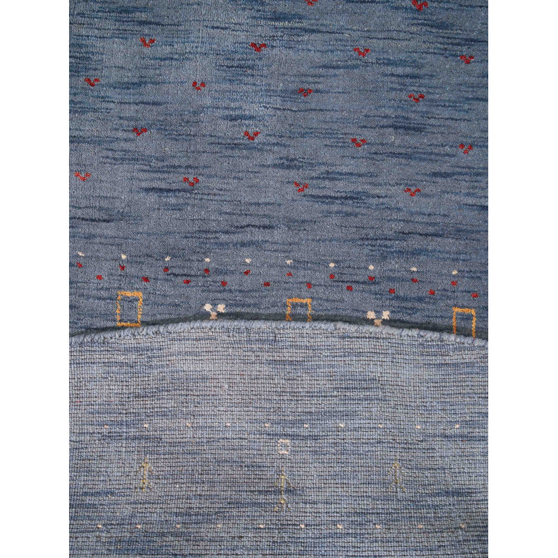 St Catherine Hand Knotted Loom Wool Eco-Friendly Area Rugs - Round, Blue Color, Contemporary Modern Design, High Pile Thick Handmade Anti Skid Area Rugs for Living Room, Bed Room