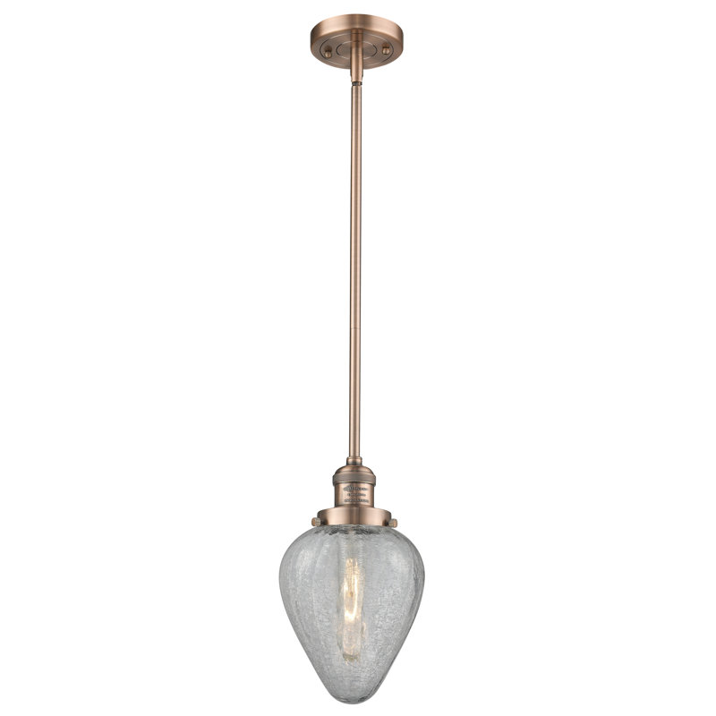 Luminaire suspendu géométrique 1 lumière Shauna, Nickel poli, Ampoule non incluse
