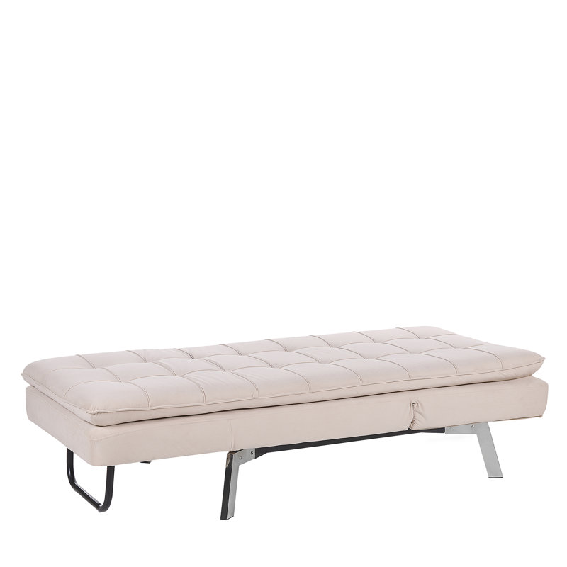 Eirenne Velvet Chaise Lounge, Beige