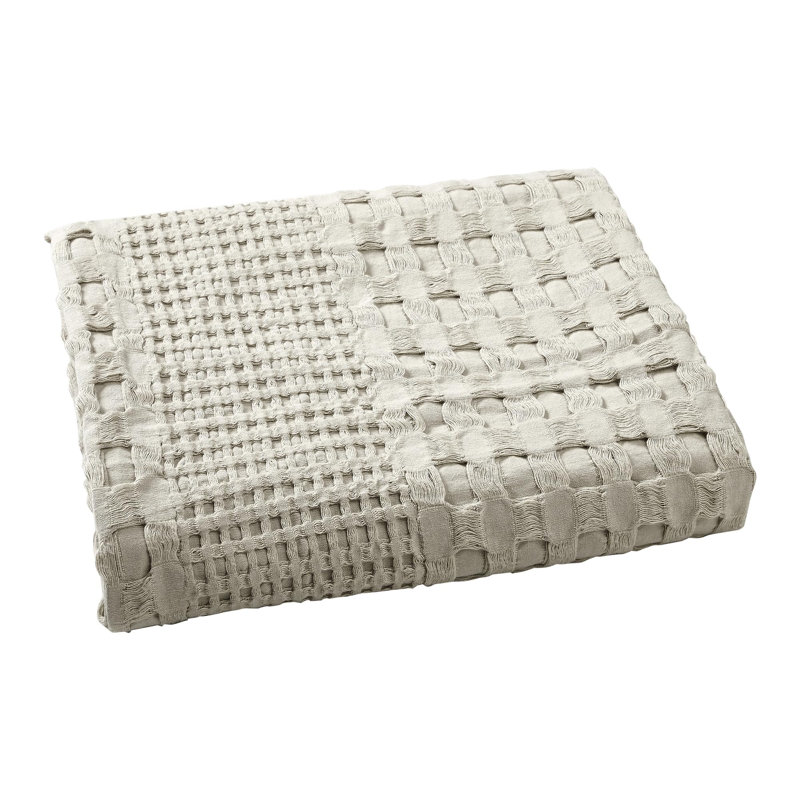 Housse de coussin naturel Waffle Weave, Simple, Tanné, Rectangle H 20 po x l 54 po