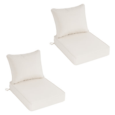 24" x 28" x 5.5"Outdoor Deep Seating Cushions(Set of 2), All-Weather Seat and Back Cushions for Patio Furniture