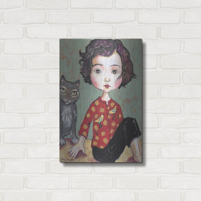 «Girl With Cat» par Holly Wojhan, H 24 po x l 16 po