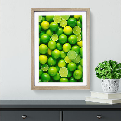 Lime Fruit Colour Field - Single Picture Frame Print on Wood