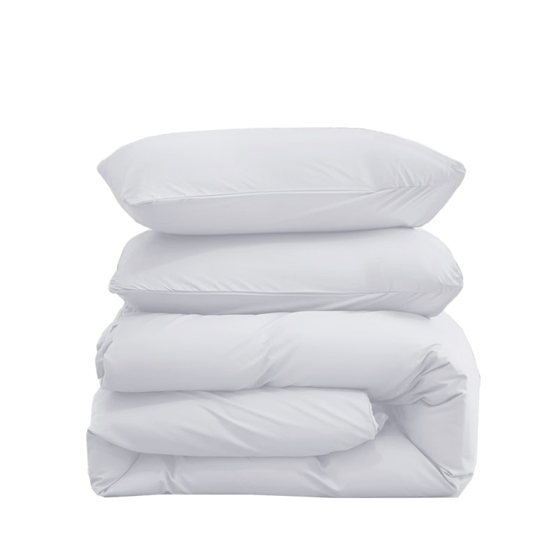 Microfiber Solid Colour Duvet Cover Set, Single Duvet Cover + 1 Pillowcase, White